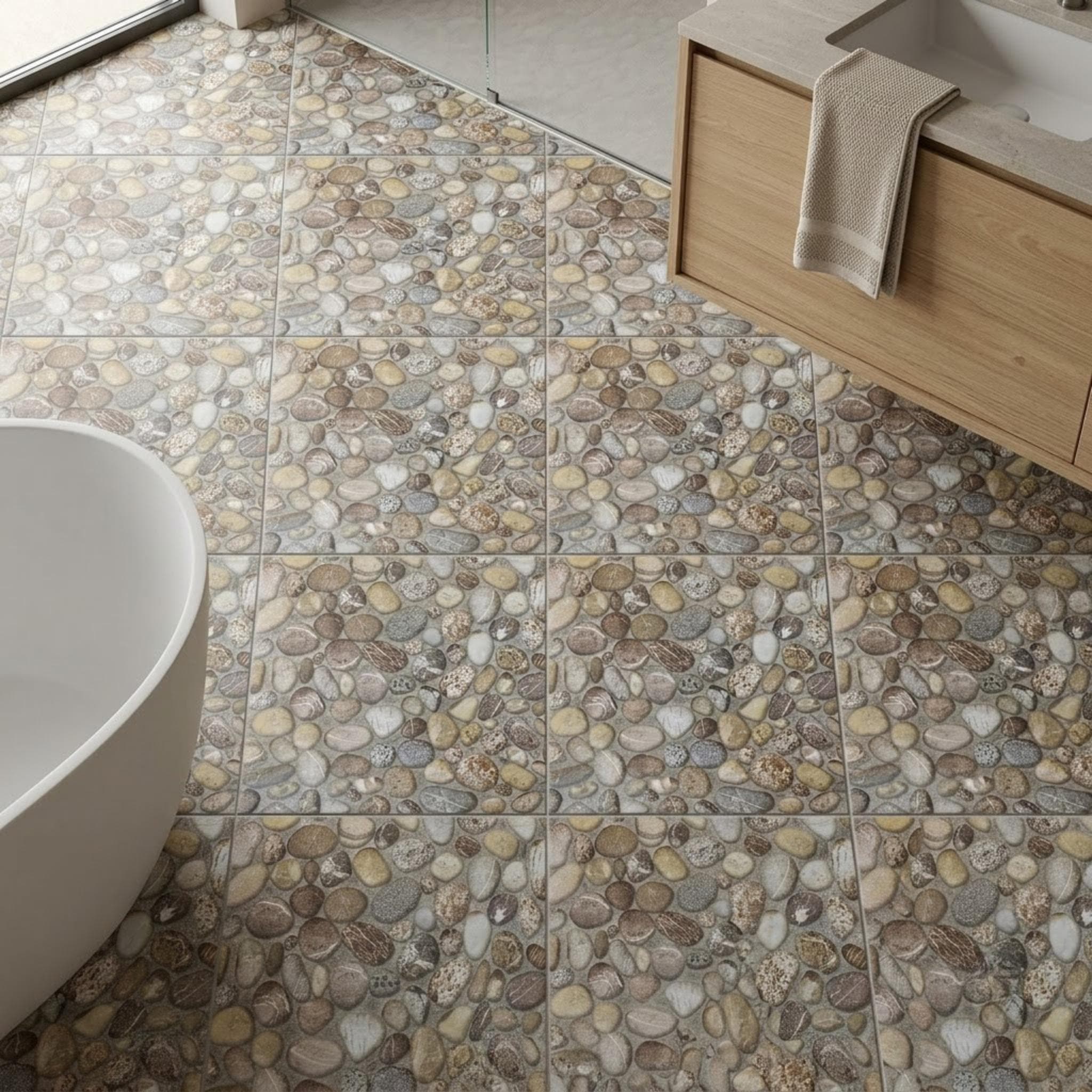 Gạch lát nền Việt Nam Legia Hoa văn / Họa tiết KD-160GRAVELNATURAL(D)