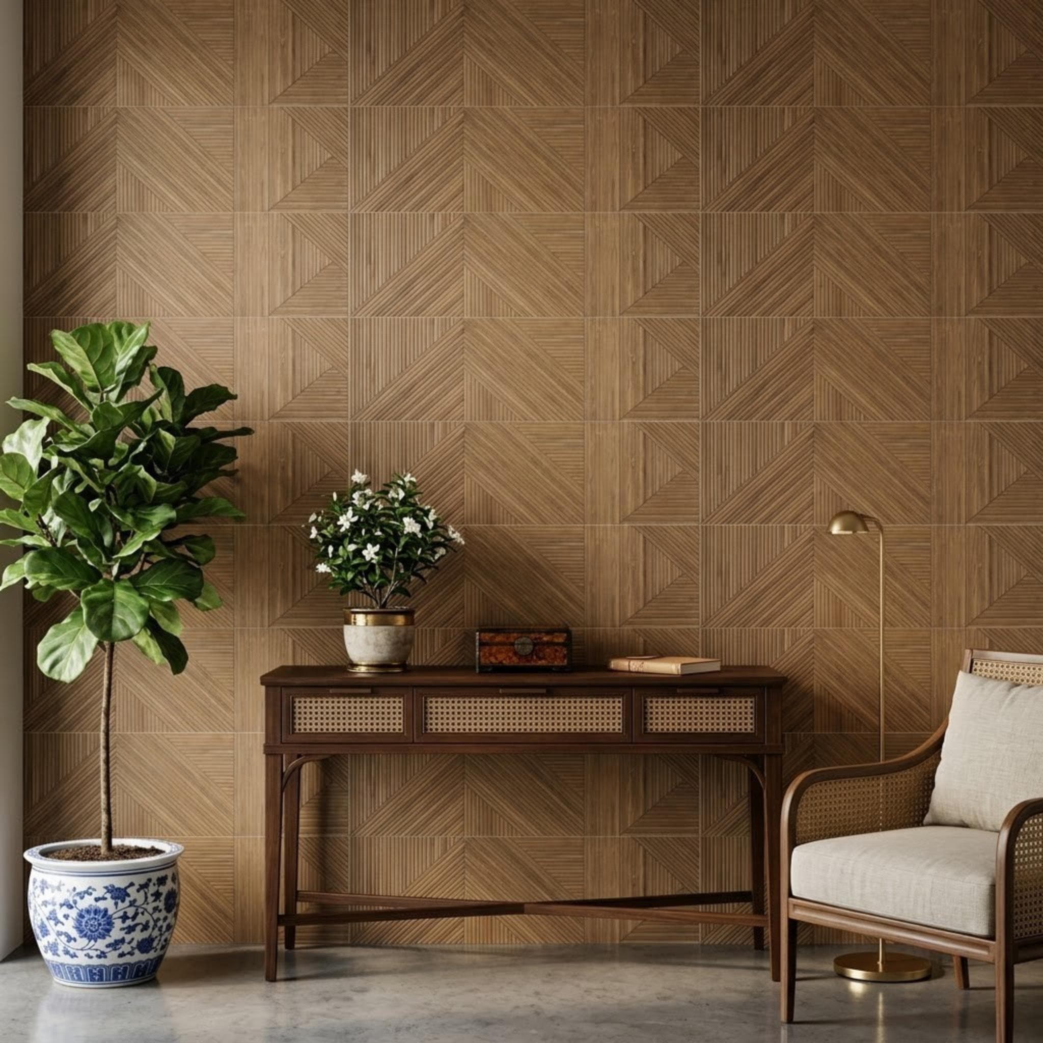 Gạch ốp tường Tây Ban Nha Giả gỗ TANGRAMWALNUT