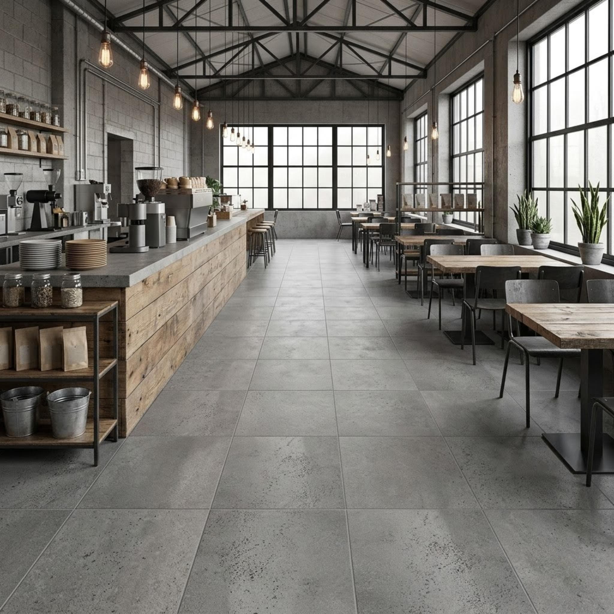 Gạch lát nền Ý Casalgrande Padana Vân xi măng INOX LAPPATO