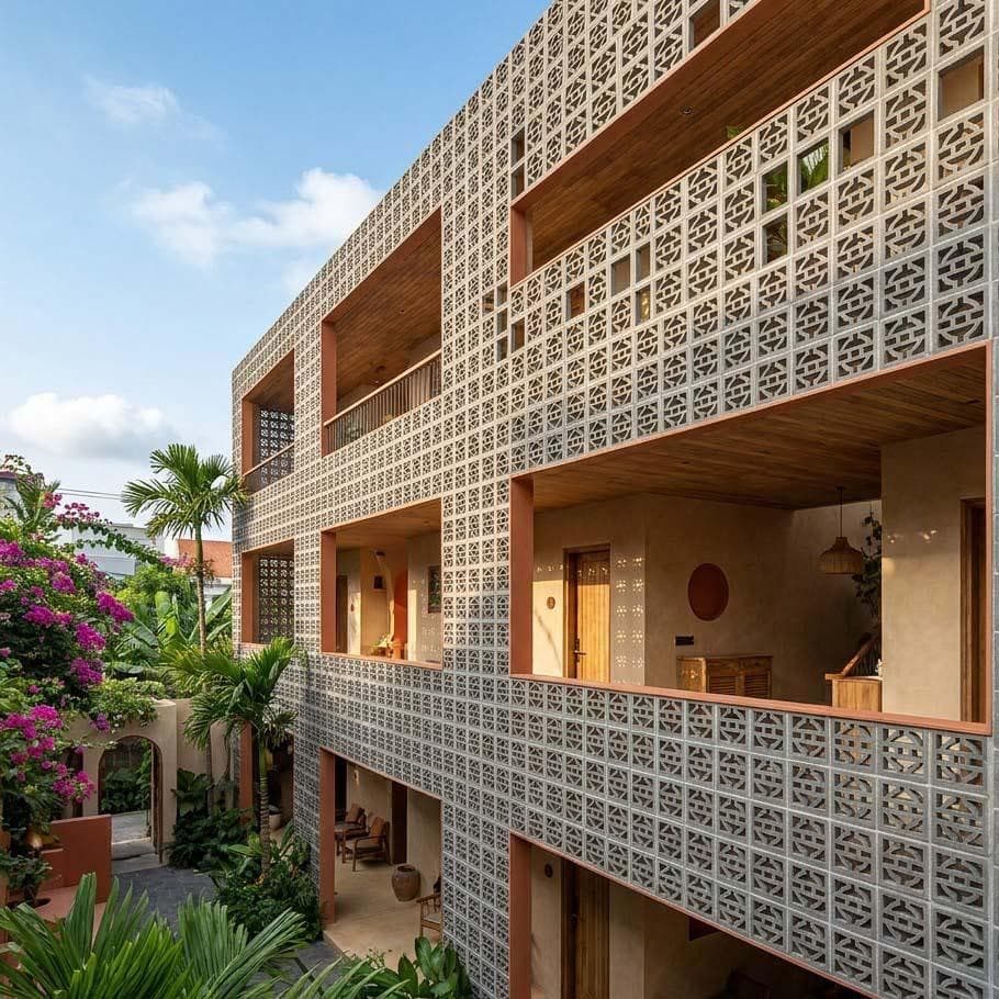Gạch Bông gió Việt Nam Viettiles Hình học VCB-032-1000