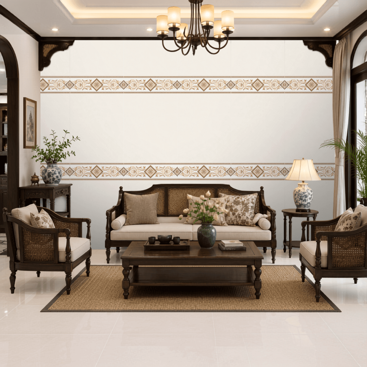 Gạch ốp tường Việt Nam Kim Phong Hoa văn / Họa tiết 74540N