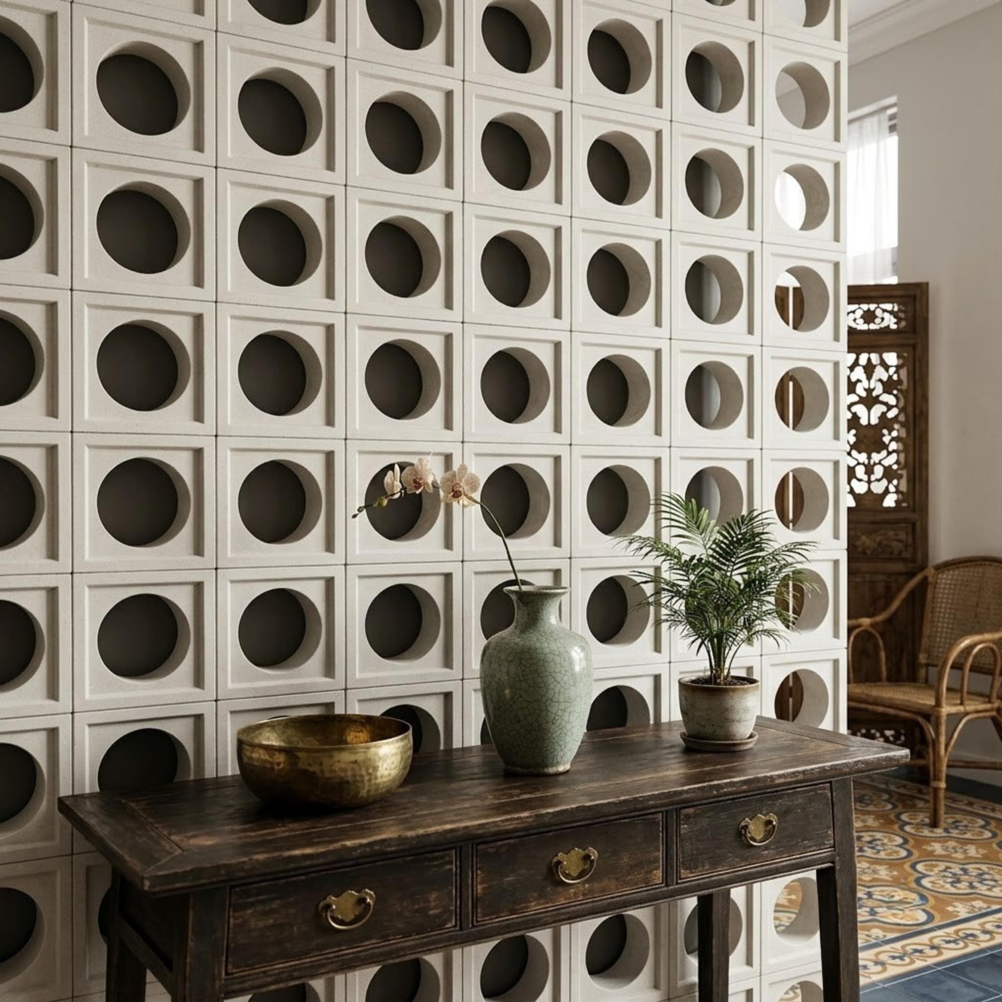 Gạch Bông gió Việt Nam Viettiles Vân xi măng VCB-017-1000