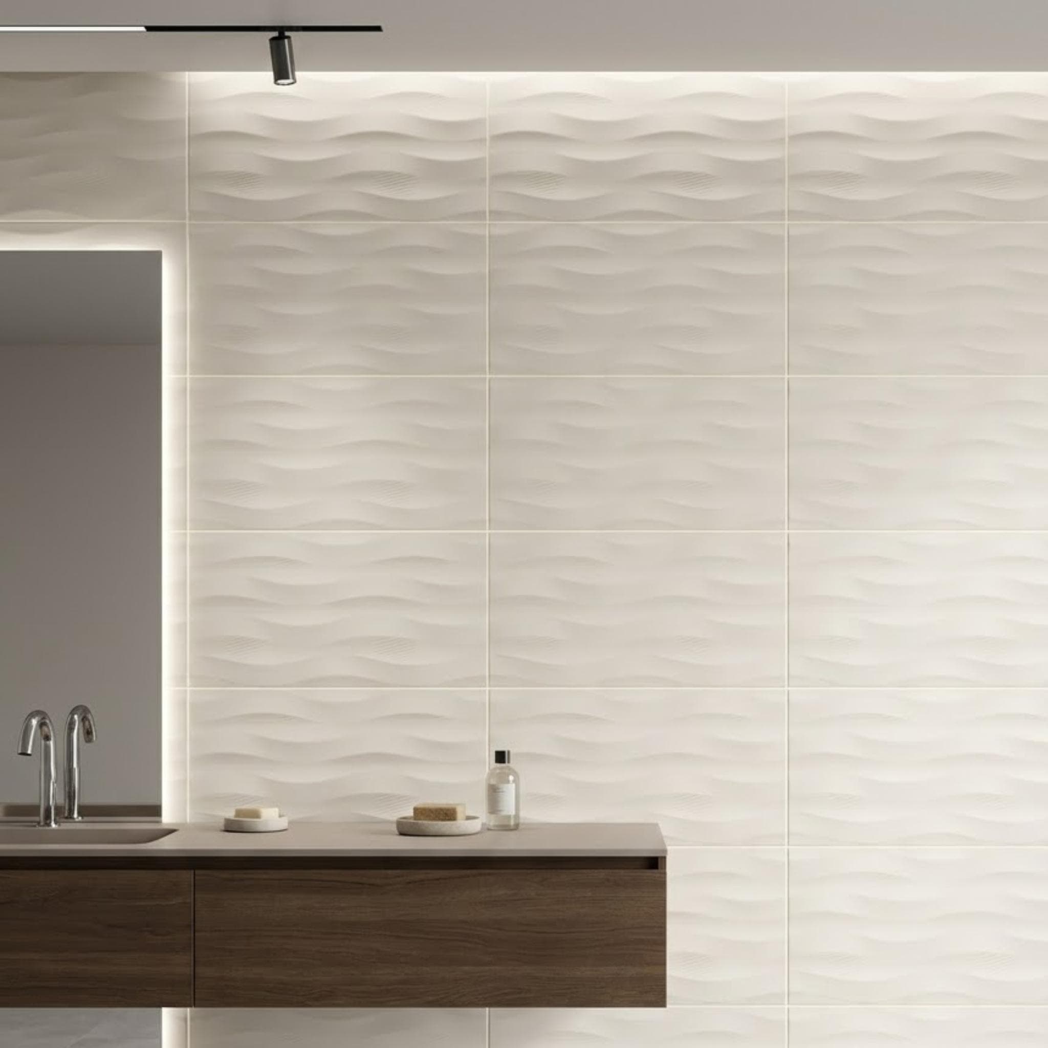 Gạch ốp tường Ấn Độ Fanal Vân 3D INFINITYBLANCOONDAS