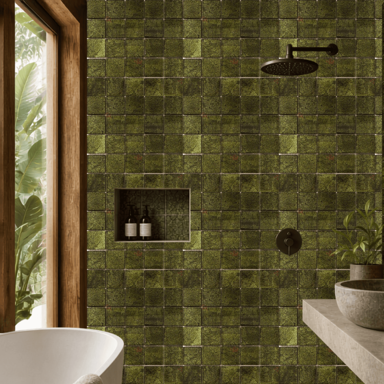 Gạch ốp tường Trung Quốc SongNgocLan Mosaic, Hình học GFC003