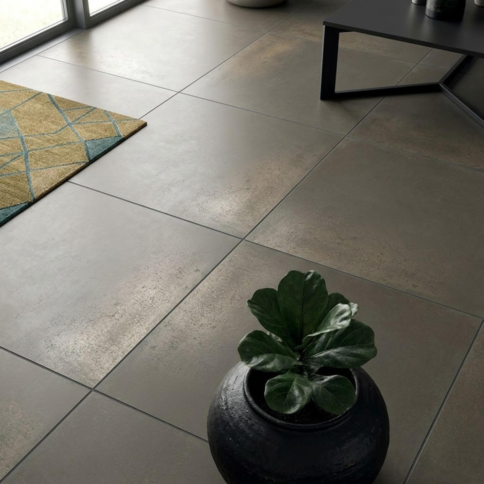 Gạch ốp lát Ý Casalgrande Padana Vân xi măng ZINCO- TITANIO LAPPATO