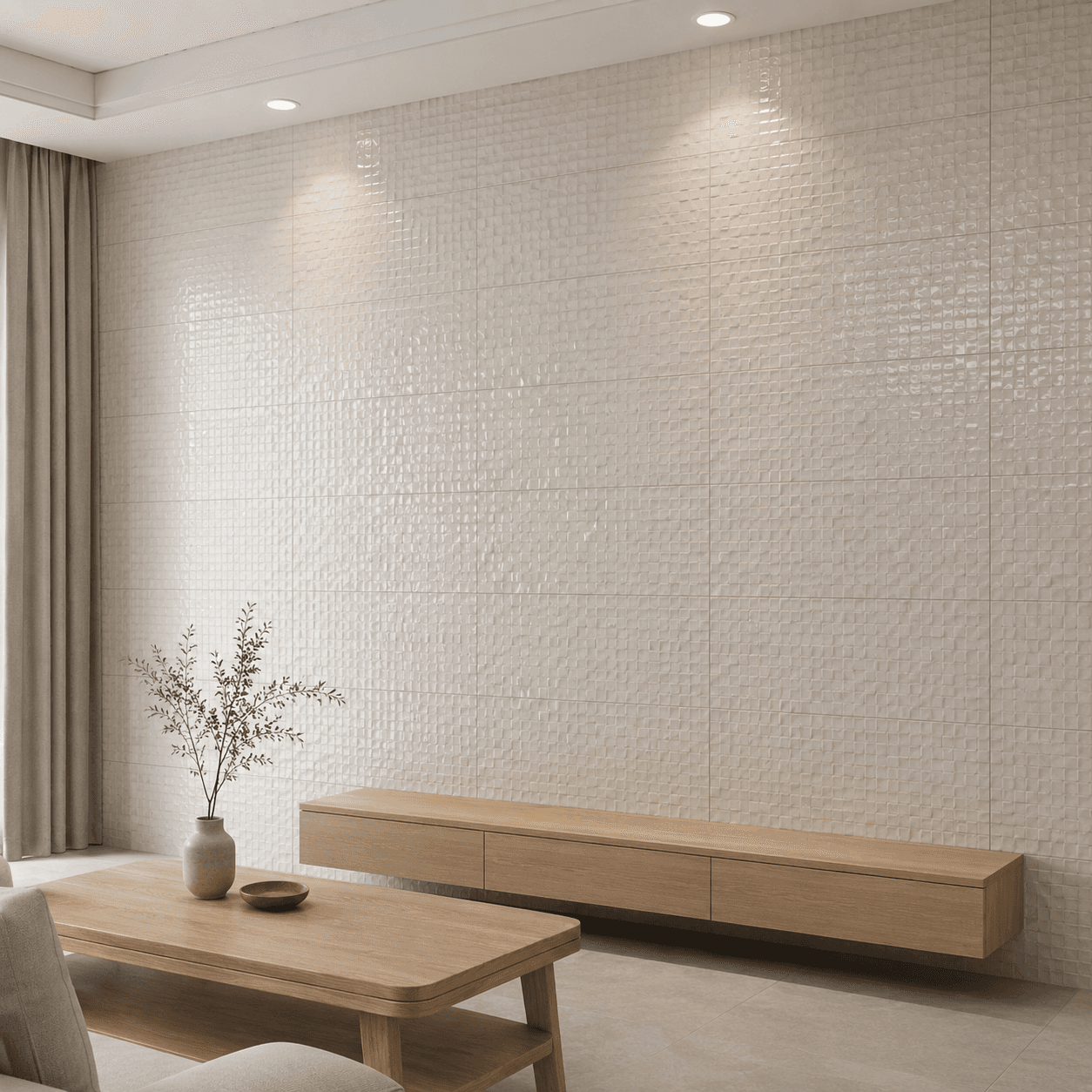 Gạch ốp lát Trung Quốc Legia Vân 3D, Hình học SARONTOWHITE