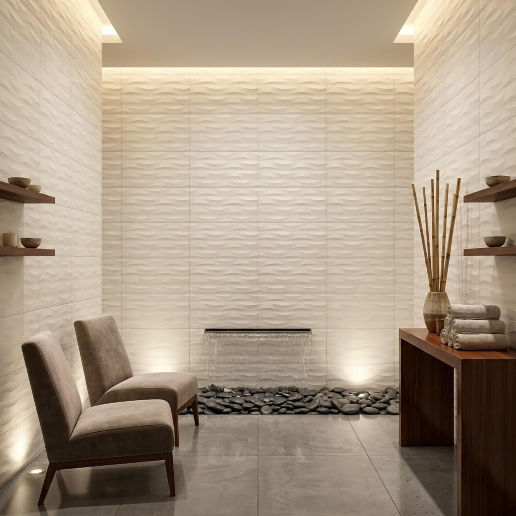 Gạch ốp tường Ấn Độ Fanal Vân 3D INFINITYBLANCOONDAS