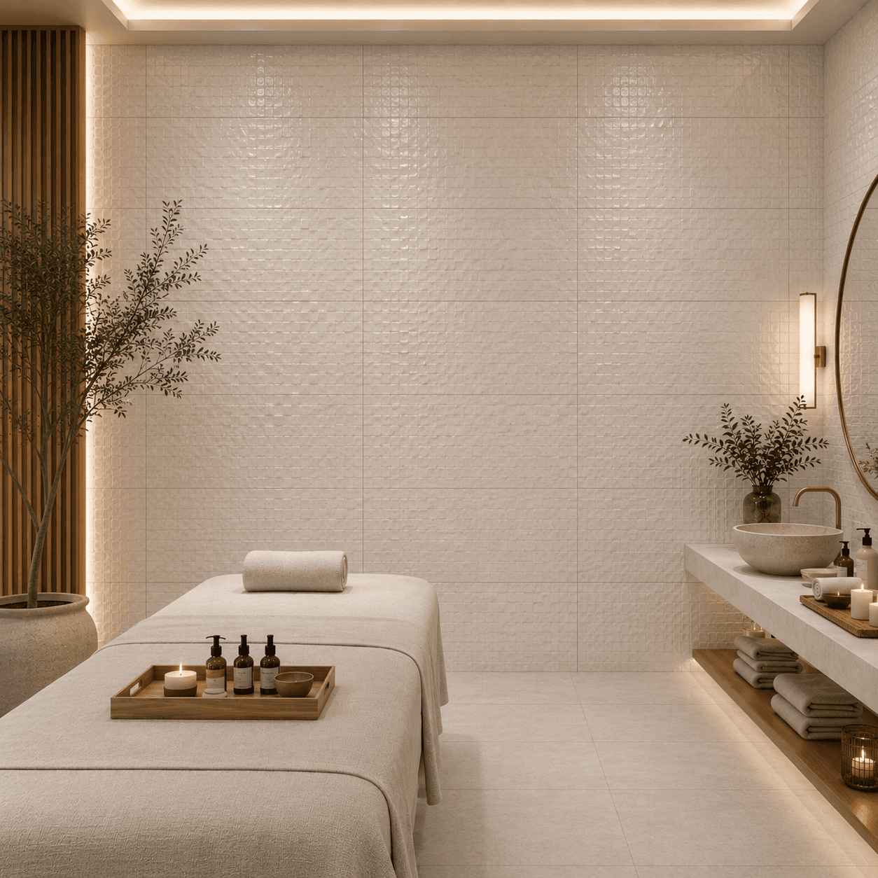 Gạch ốp lát Trung Quốc Legia Vân 3D, Hình học SARONTOWHITE