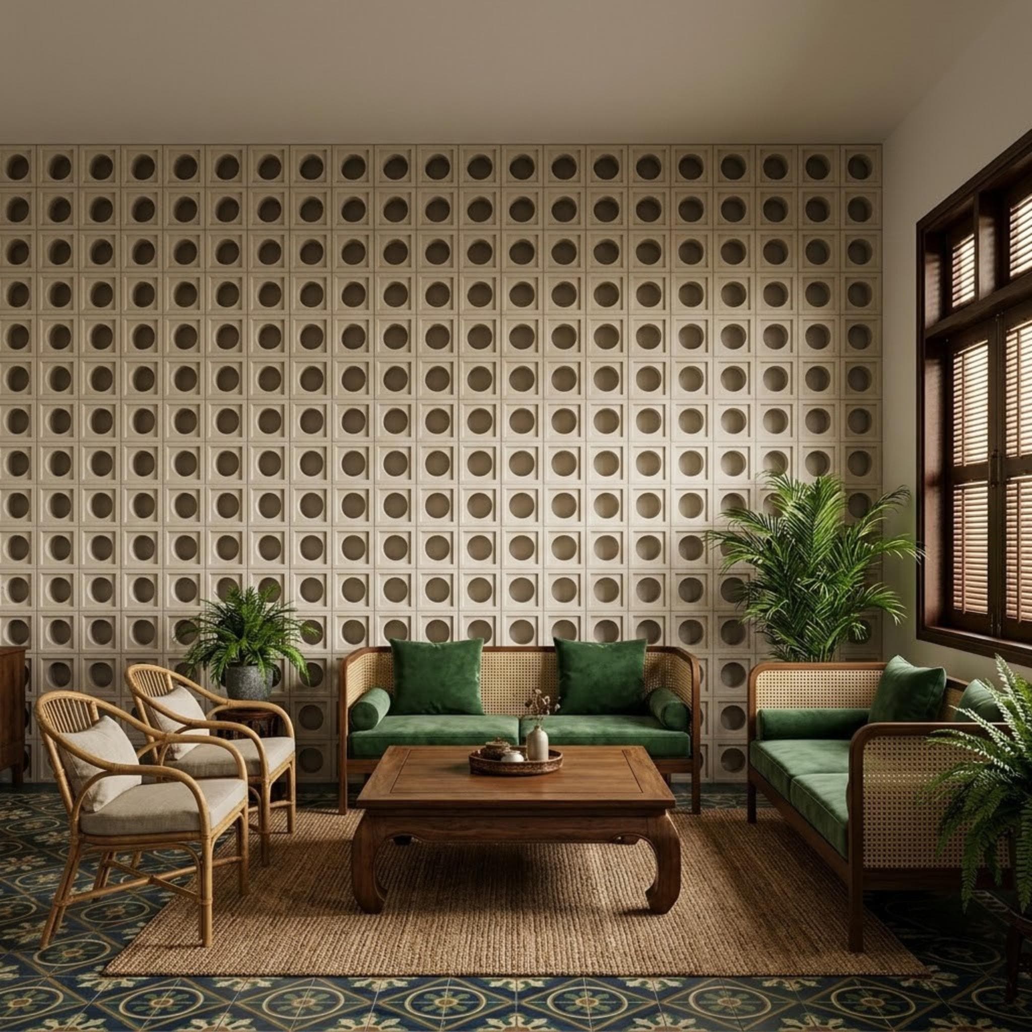 Gạch Bông gió Việt Nam Viettiles Vân xi măng VCB-017-1000