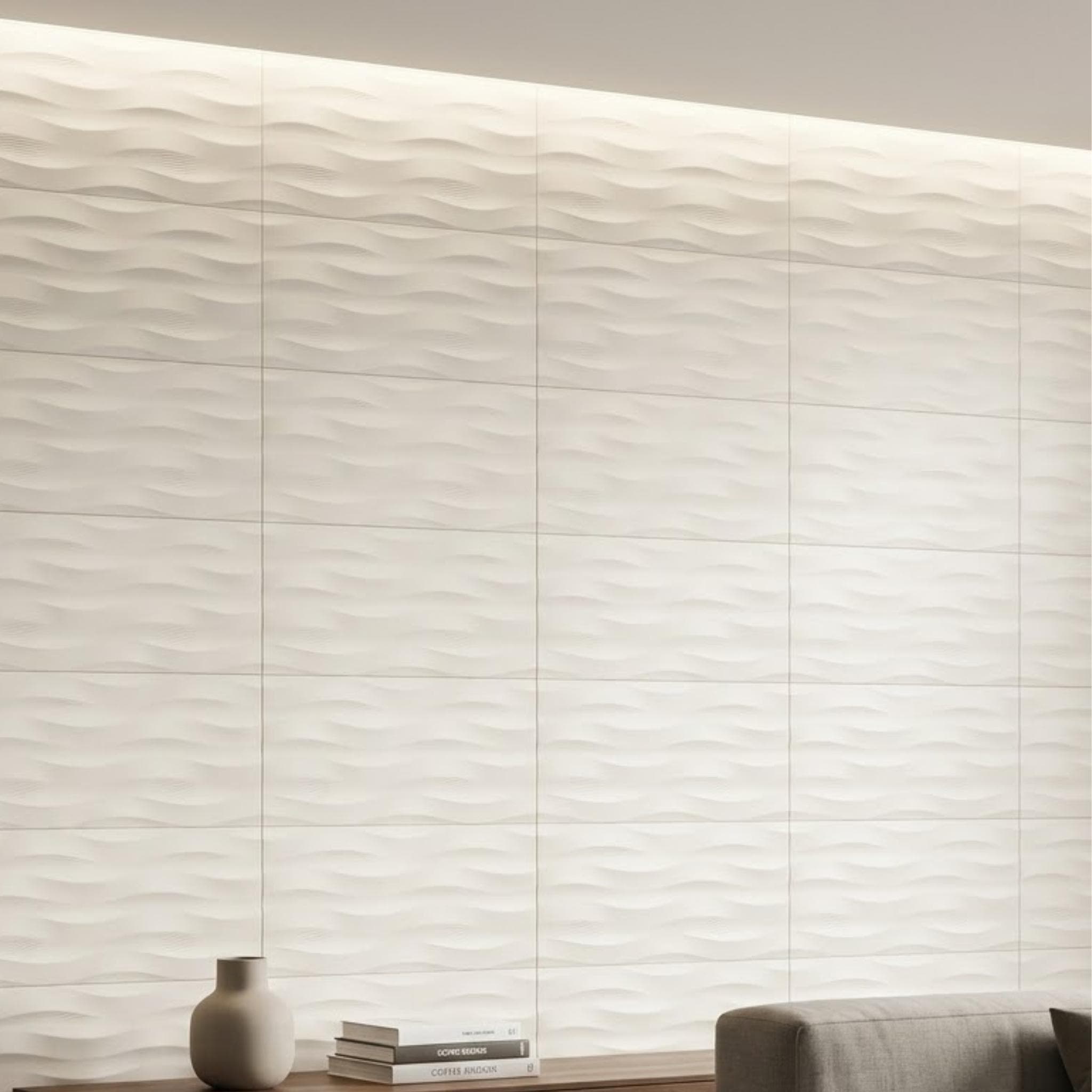 Gạch ốp tường Ấn Độ Fanal Vân 3D INFINITYBLANCOONDAS