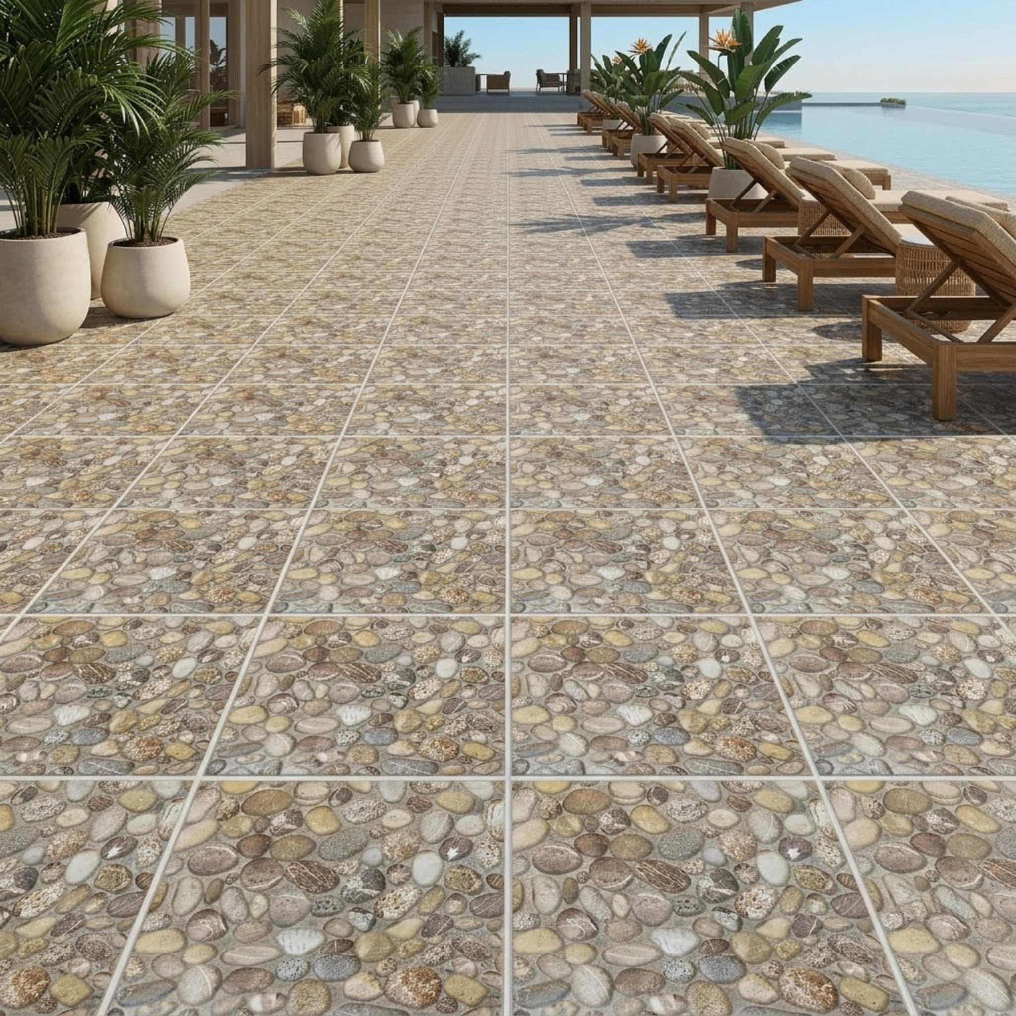 Gạch lát nền Việt Nam Legia Hoa văn / Họa tiết KD-160GRAVELNATURAL(D)