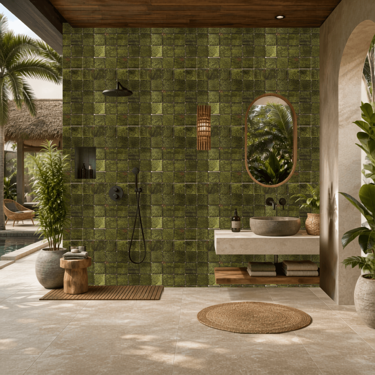Gạch ốp tường Trung Quốc SongNgocLan Mosaic, Hình học GFC003