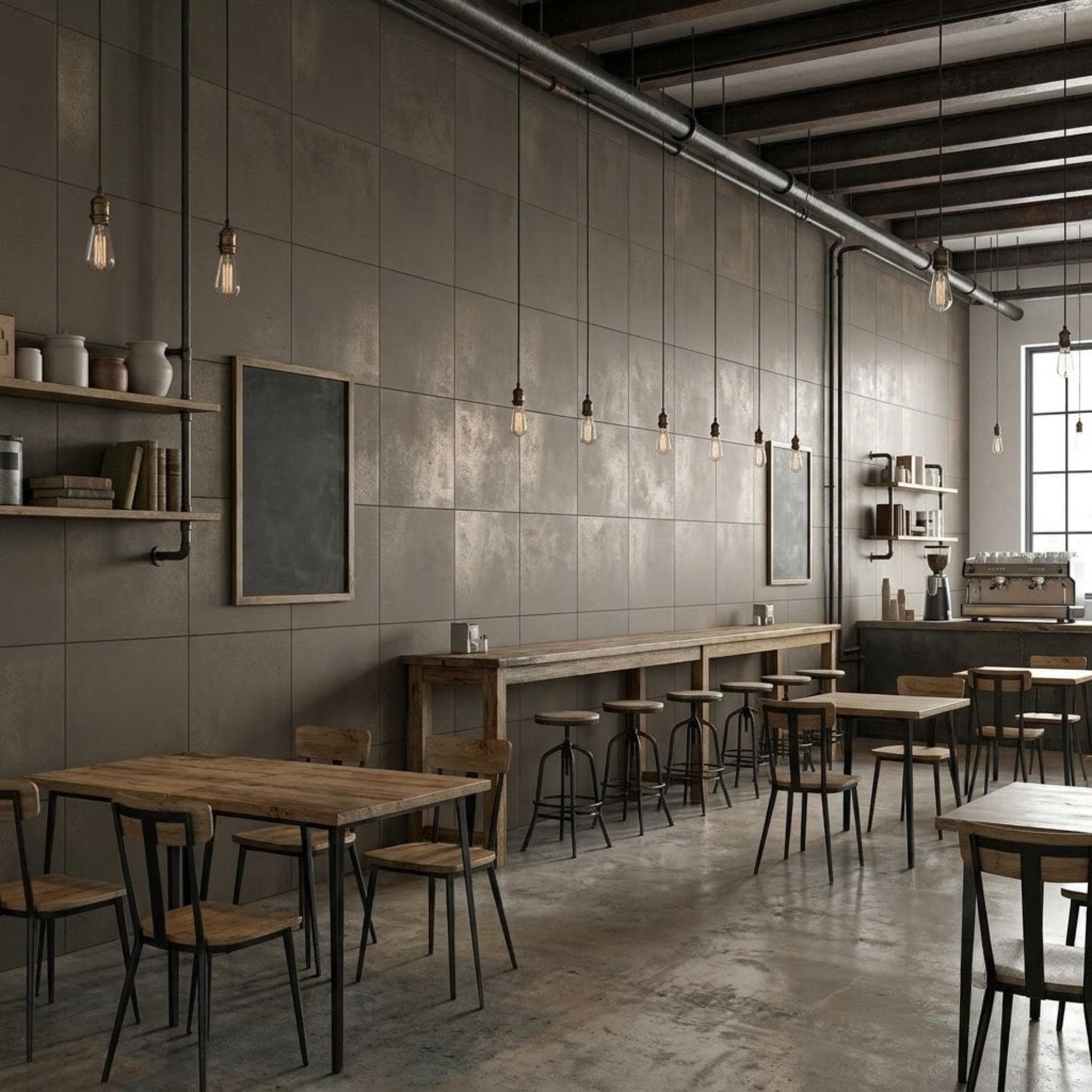 Gạch ốp lát Ý Casalgrande Padana Vân xi măng ZINCO- TITANIO LAPPATO