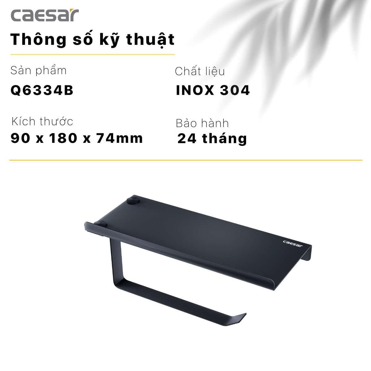 Hộp Đựng Giấy Vệ Sinh Caesar Q6334B Màu Đen