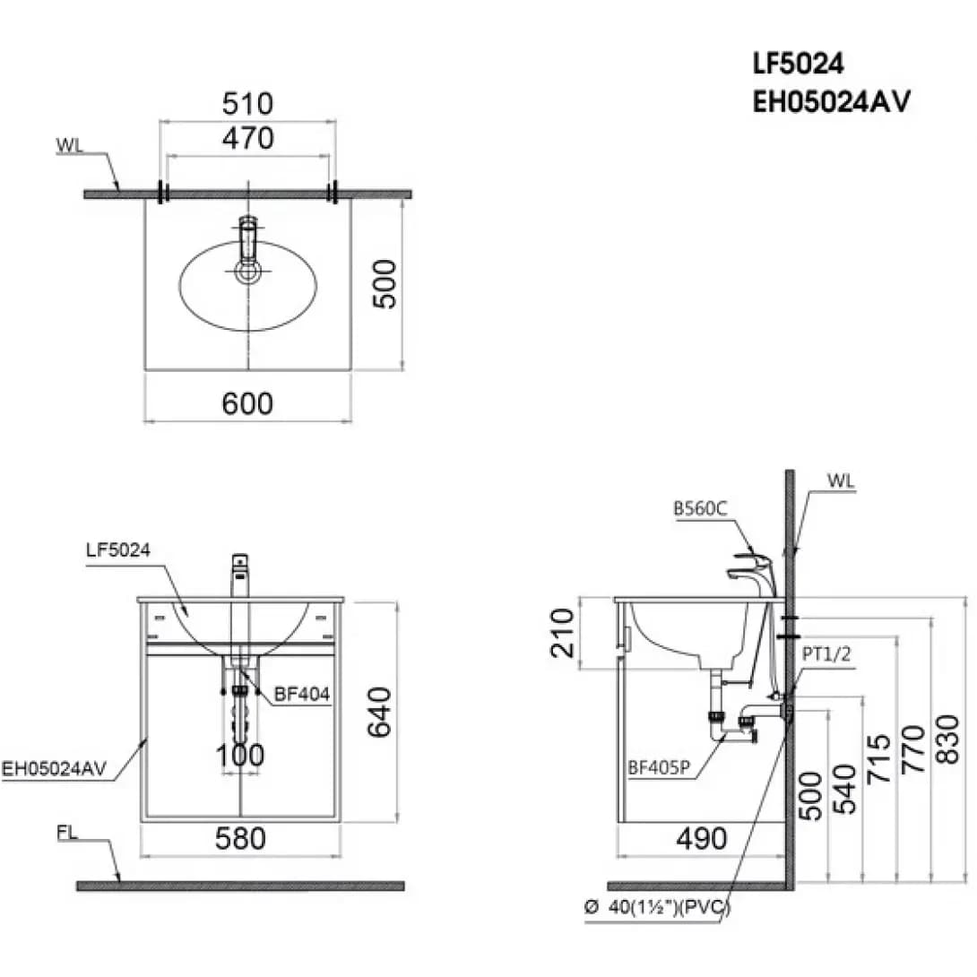 Tủ Lavabo Caesar EH05024AV