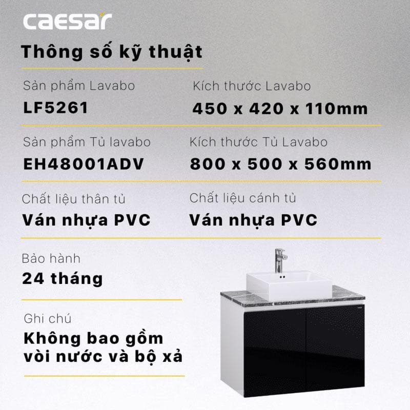 Tủ lavabo CAESAR LF5261 + EH48001ADV
