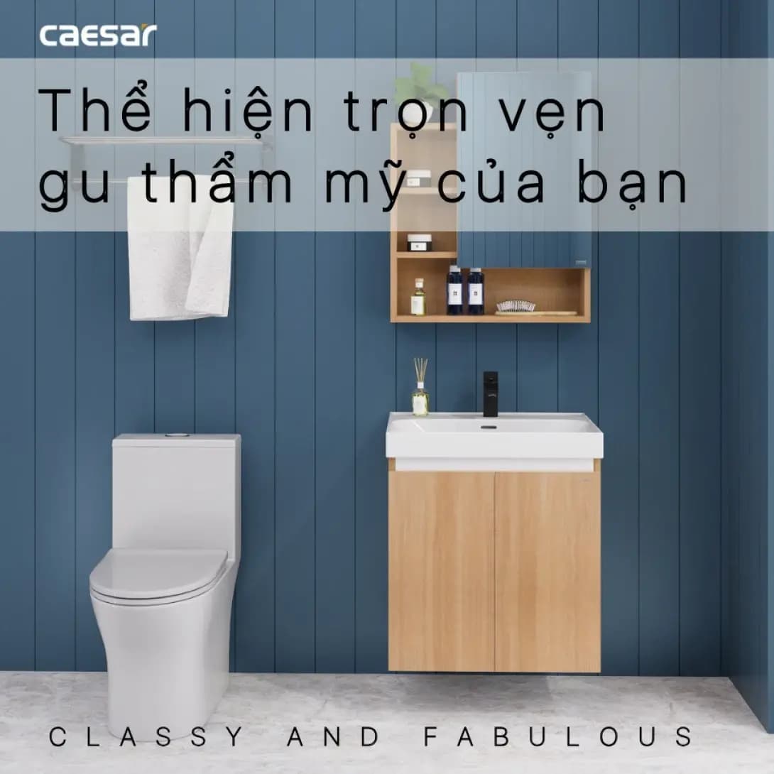 Tủ lavabô Caesar Treo Tường vân gỗ EH15356AW7V