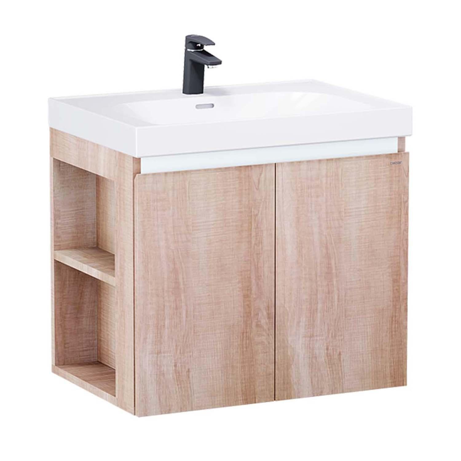 Tủ Lavabo Caesar Treo Tường Vân Gỗ Chữ Nhật 460 x 700mm EH15357CLW7V