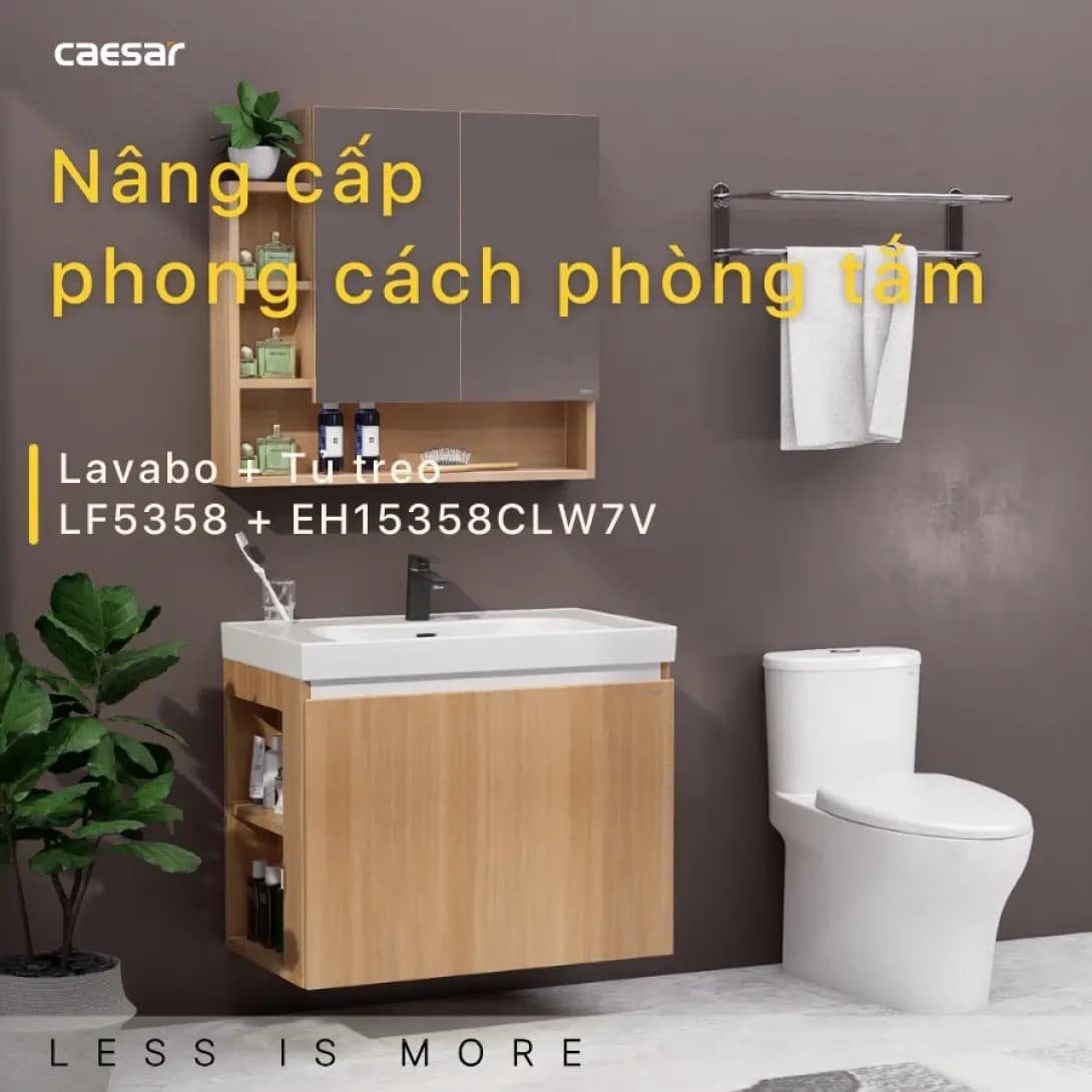 Bộ Tủ Lavabo Caesar LF5358 + EH15358CLW7V