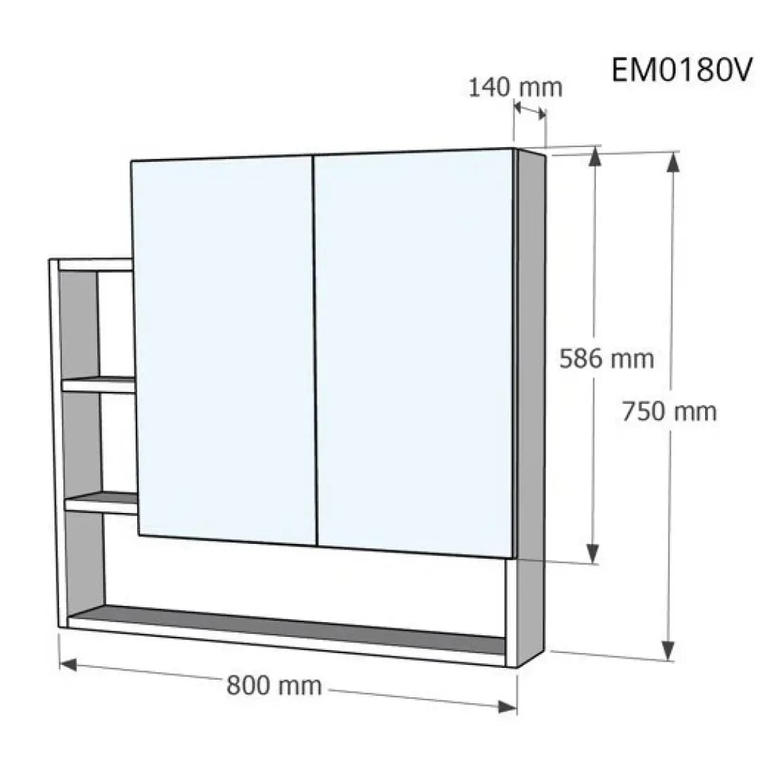 Tủ Gương Treo Phòng Tắm CAESAR EM0180V