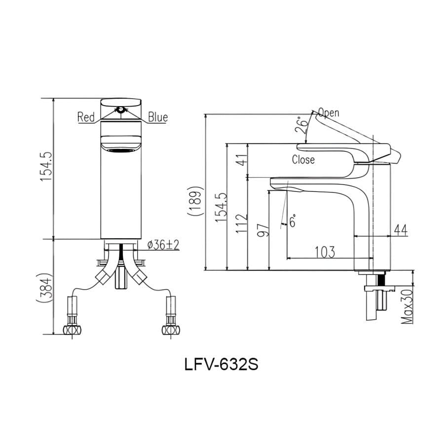 Vòi Chậu Lavabo Inax LFV-632S Nóng Lạnh
