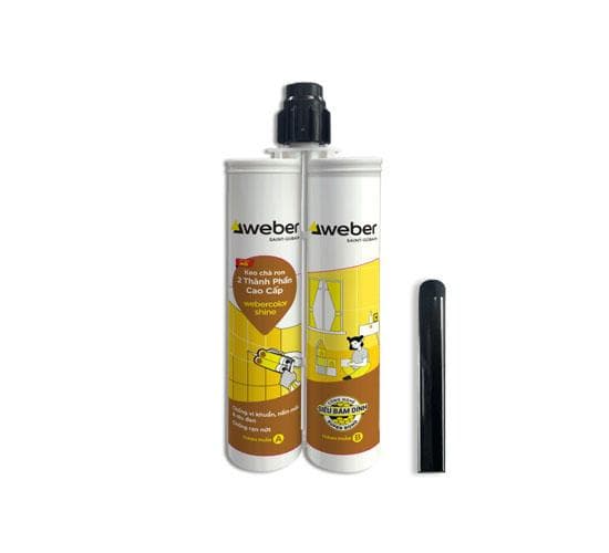 Keo chà ron epoxy Weber.color Shine Màu đen 261