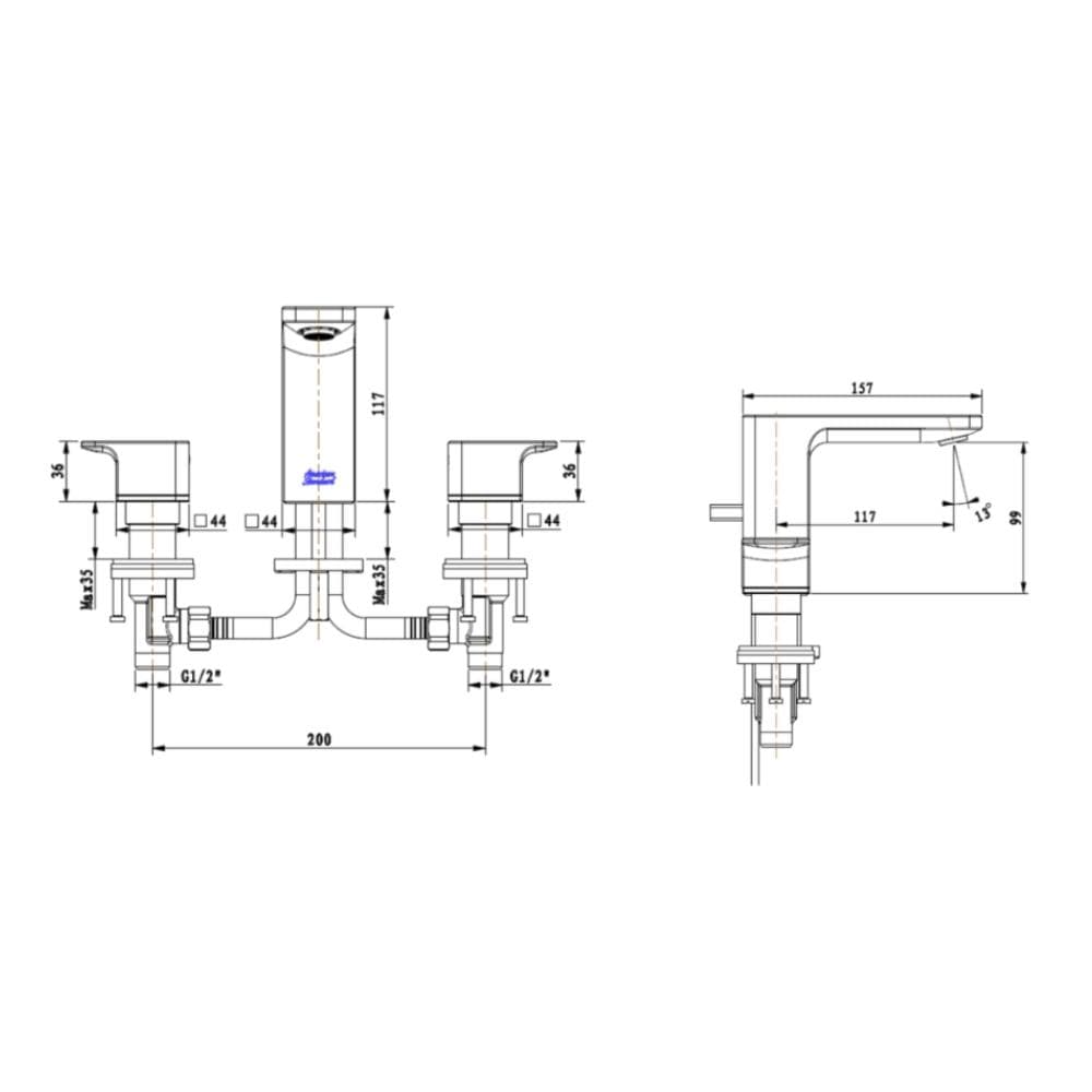 Vòi Chậu American Standard WF-1303MB 3 Lỗ Acacia E Đen