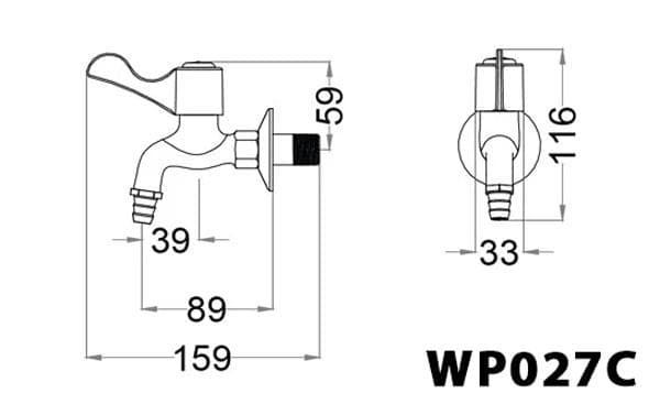 Vòi Lạnh Gắn Tường CAESAR WP027C