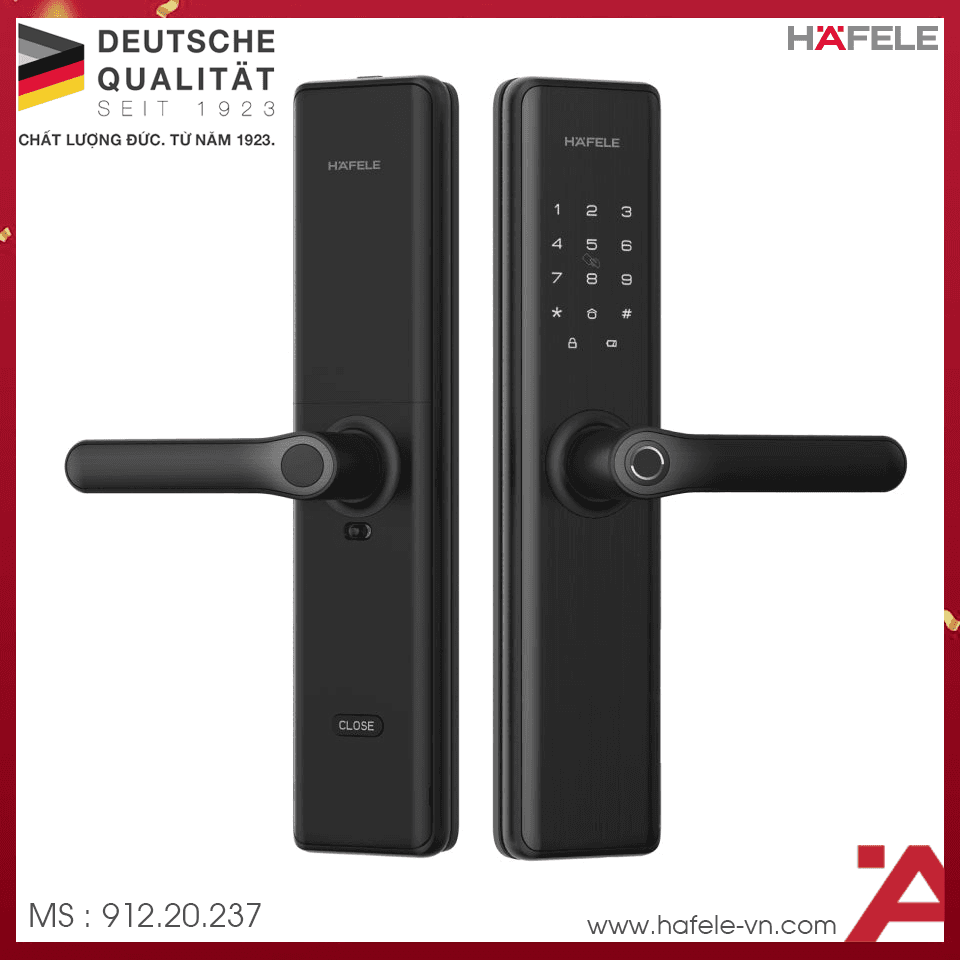 KHÓA ĐIỆN TỬ HAFELE DL7600 ĐEN KHÔNG PIN - 912.20.237