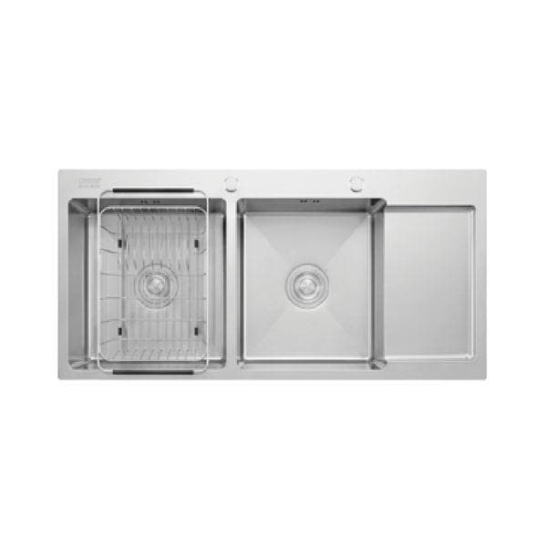 Chậu rửa chén inox Caesar 2 hộc 1000x480mm lắp nổi KSH22H100SX