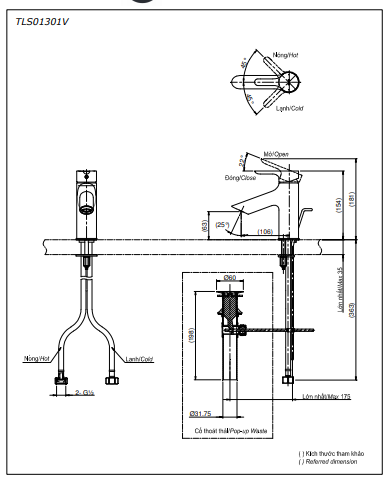 VÒI CHẬU TOTO NÓNG LẠNH DÒNG LB SERIES TLS01301V - Ảnh 2