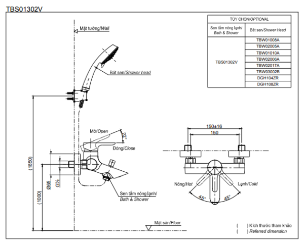 SEN TẮM NÓNG LẠNH TOTO DÒNG LB TBS01302V - Ảnh 2