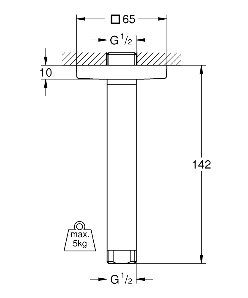 THANH TREO SEN TRÂN VUÔNG GROHE RAINSHOWER - Ảnh 2