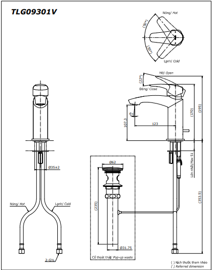 Vòi chậu nóng lạnh TLG09301V - Ảnh 4