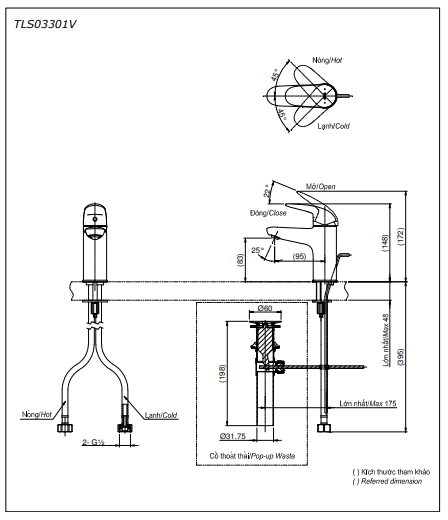 VÒI CHẬU TOTO NÓNG LẠNH DÒNG LC SERIES TLS03301V - Ảnh 4