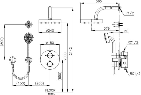 Sen tắm nhiệt độ âm tường CT3015ZH016 - Ảnh 2