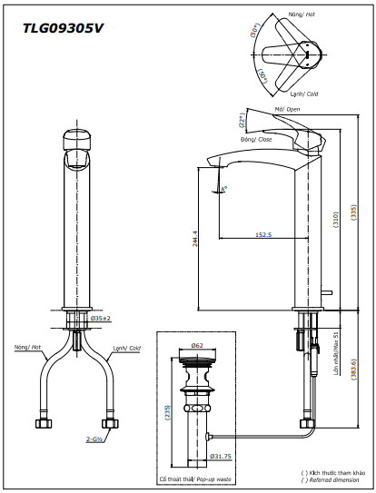 VÒI CHẬU ĐẶT BÀN TOTO NÓNG LẠNH TLG09305V - Ảnh 4