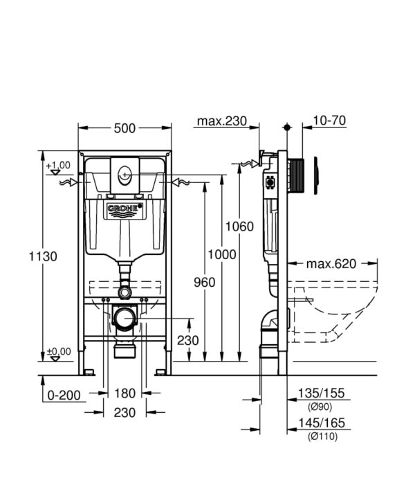 KÉT NƯỚC ÂM TƯỜNG GROHE - 38722001 - Ảnh 4