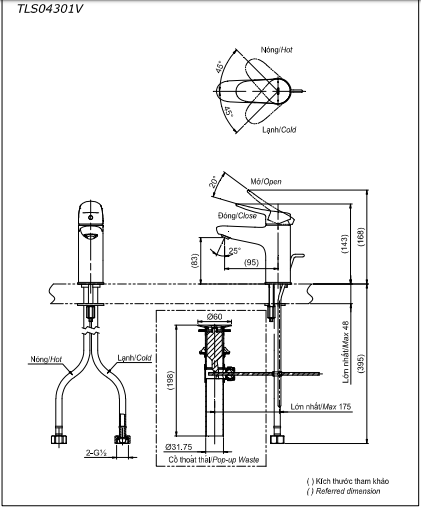 VÒI CHẬU TOTO NÓNG LẠNH DÒNG LF SERIES TLS04301V - Ảnh 4