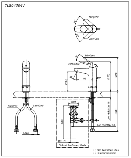 Vòi Lavabo TOTO TLS04304V nóng lạnh cổ cao - Ảnh 4