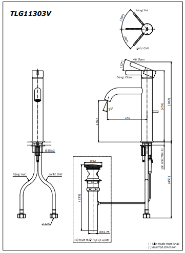 Vòi Lavabo TOTO TLG11303V Nóng Lạnh Cổ Cao - Ảnh 4