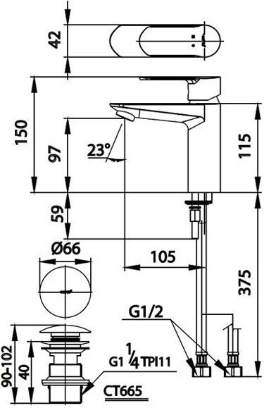 Vòi chậu nóng lạnh dòng Waltz - Ảnh 3