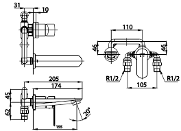 Vòi chậu âm tường CT2407A - Ảnh 2