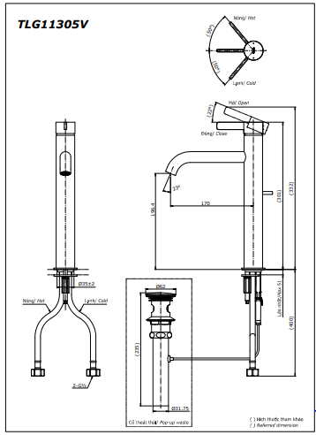Vòi Lavabo TOTO TLG11305V Nóng Lạnh Cổ Cao - Ảnh 4
