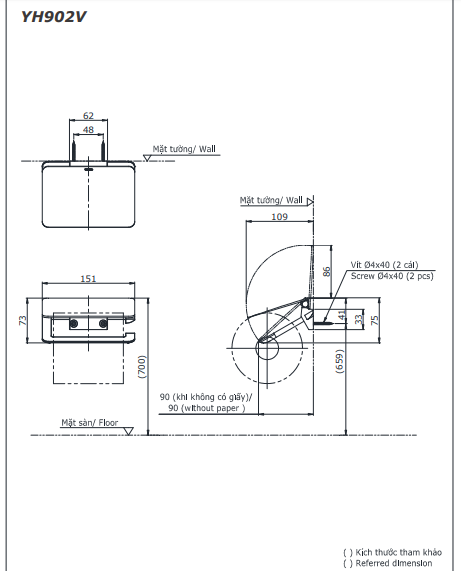HỘP ĐỰNG GIẤY VỆ SINH TOTO YH902V - Ảnh 4
