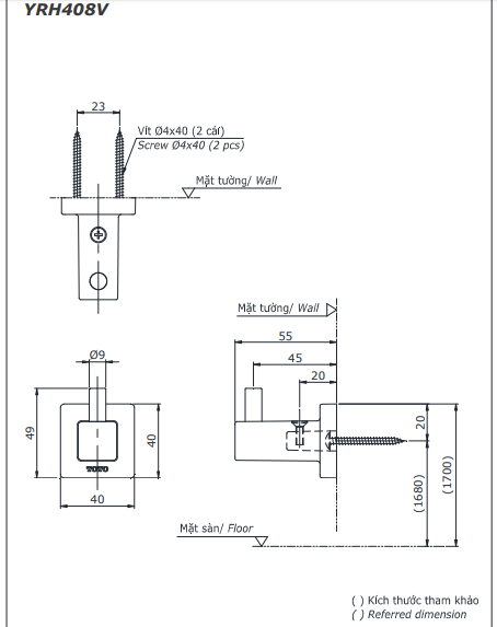 MÓC ÁO ĐƠN TOTO YRH408V - Ảnh 6