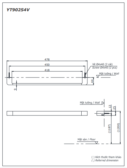 THANH VẮT KHĂN ĐƠN TOTO YT902S4V - Ảnh 4