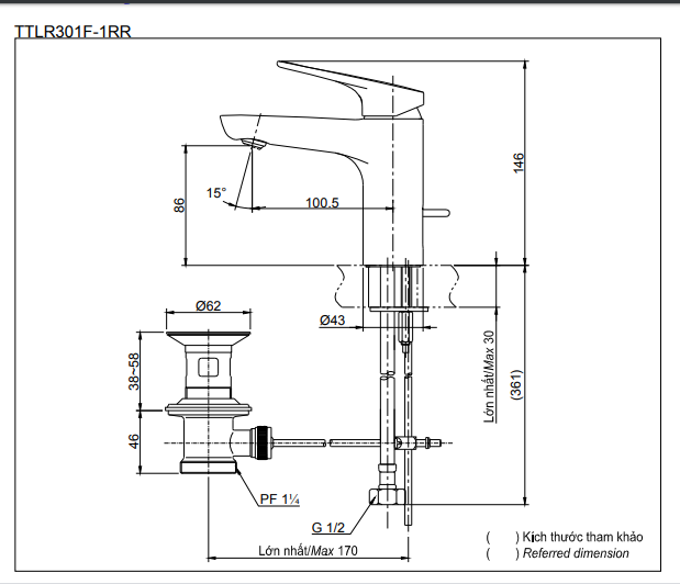 VÒI CHẬU TOTO NÓNG LẠNH DÒNG REI-S TTLR301F-RR - Ảnh 2