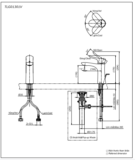 Vòi Lavabo TOTO TLG01301V Nóng Lạnh - Ảnh 2