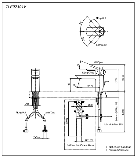 Vòi Lavabo TOTO TLG02301V Nóng Lạnh - Ảnh 2